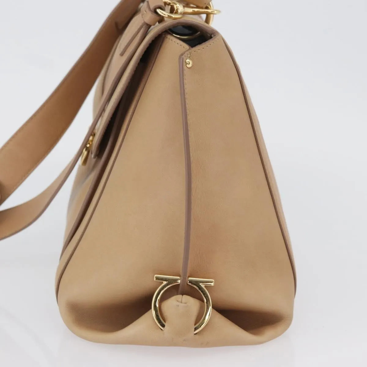 Salvatore Ferragamo Suzanna Satchel Smooth Leather, Beige, Leather, Handbag