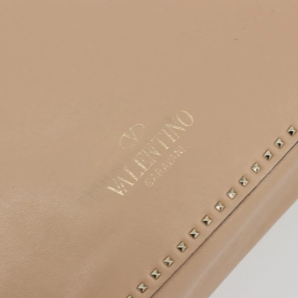 Valentino Garavani Convertible Zip Satchel Leather with Micro Rockstuds, Beige, Leather, Handbag