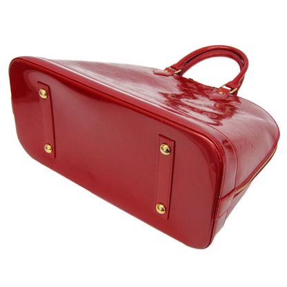 Louis Vuitton Alma Monogram Vernis, Red, Patent Leather, Handbag