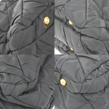 Prada Convertible Side Pocket Tote Chevron Tessuto, Black, Nylon, Tote Bag