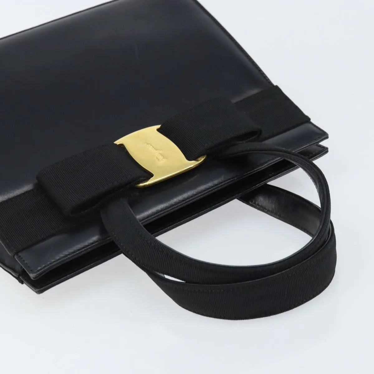 Salvatore Ferragamo Convertible Vara Bow Tote Leather, Black, Leather, Handbag