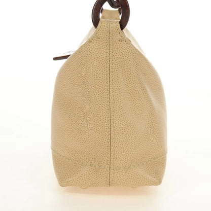 Chanel Vintage CC Resin Chain Caviar, Beige, Leather, Shoulder Bag