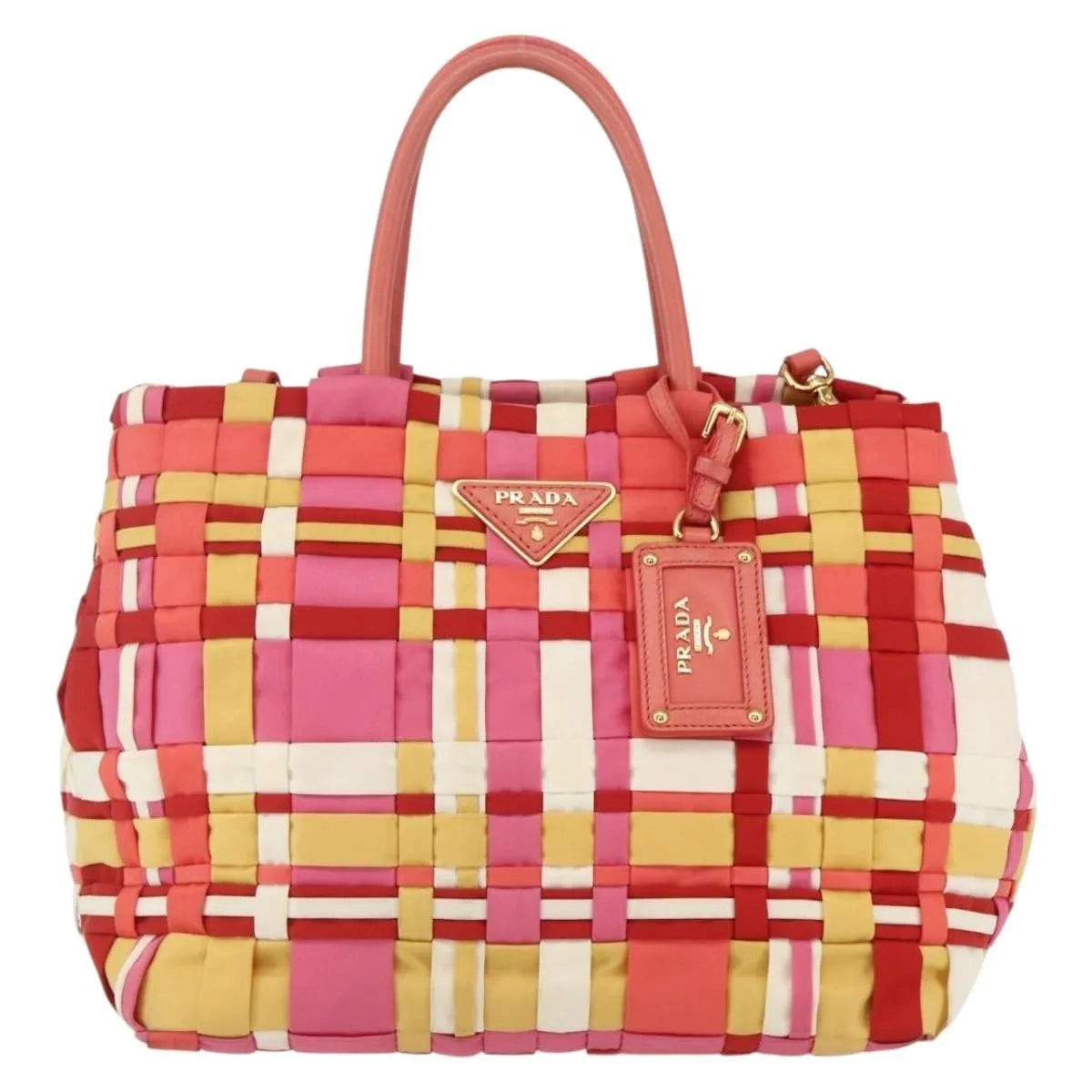 Prada Open Convertible Tote Woven Tessuto, Multicolour, Nylon, Tote Bag