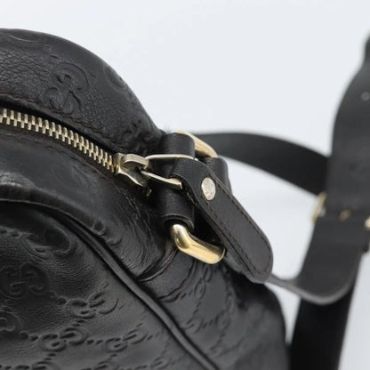 Gucci Front Zip Messenger Guccissima Leather, Black, Leather, Shoulder Bag