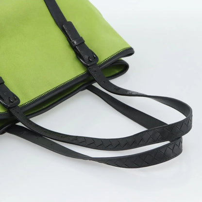 Bottega Veneta Vintage Canvas, Green, Canvas, Tote Bag