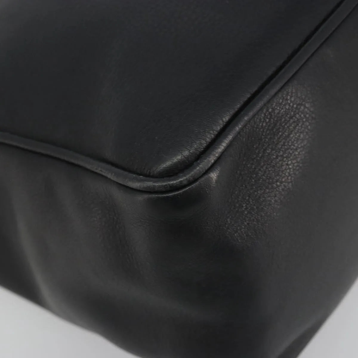 Christian Dior Vintage CD Logo Tote Leather, Black, Leather, Handbag