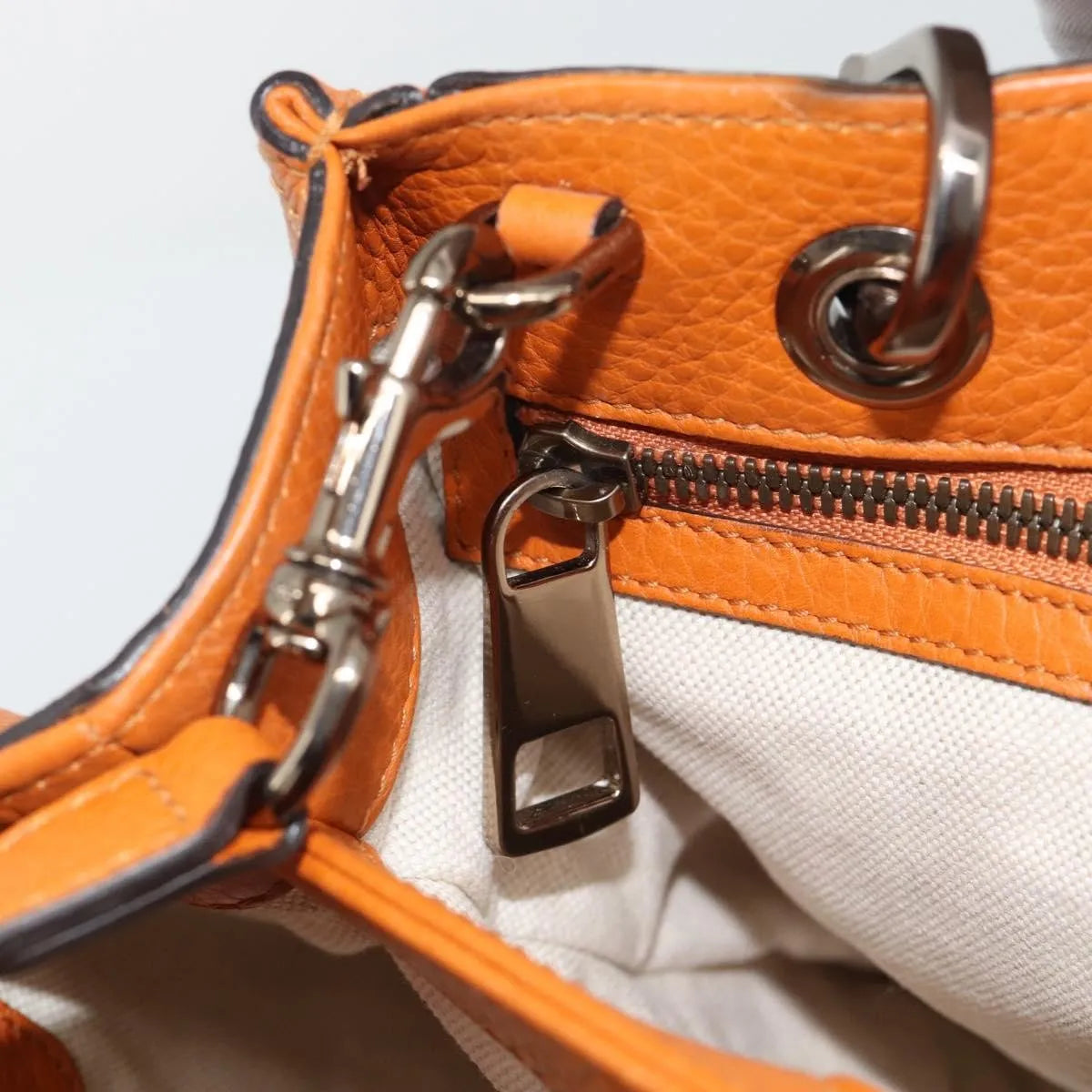 Gucci Bamboo shopper Leather, Orange, Leather, Handbag