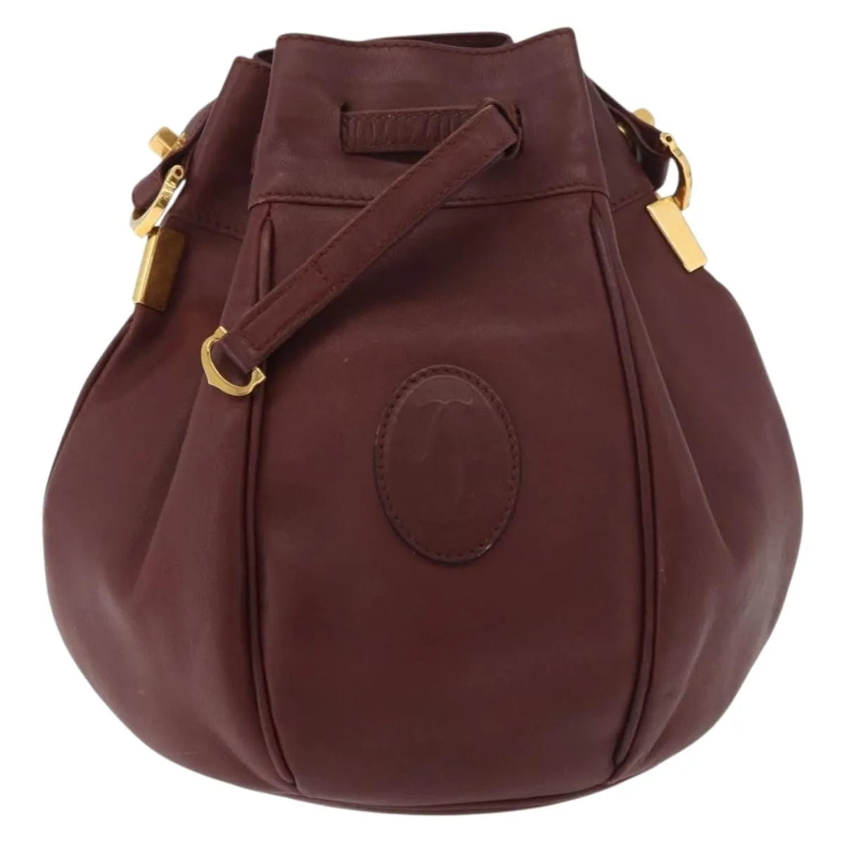 cartier Must de cartier Leather, Burgundy, Leather, Shoulder Bag