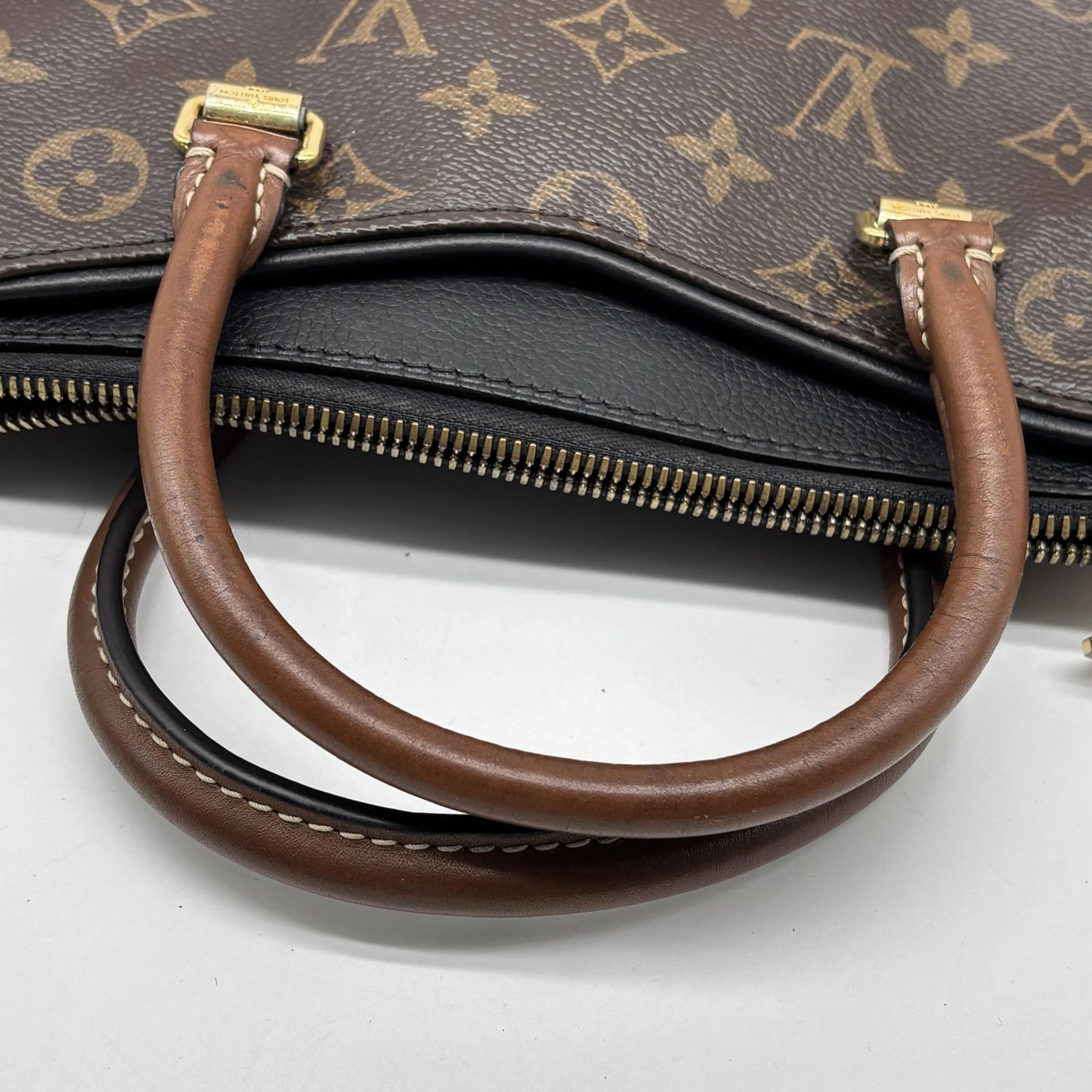 Louis Vuitton Pallas Tote Monogram Canvas with Leather, Brown, Canvas, Handbag