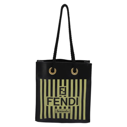 Fendi Fazzuolo Leather, Black, Leather, Tote Bag