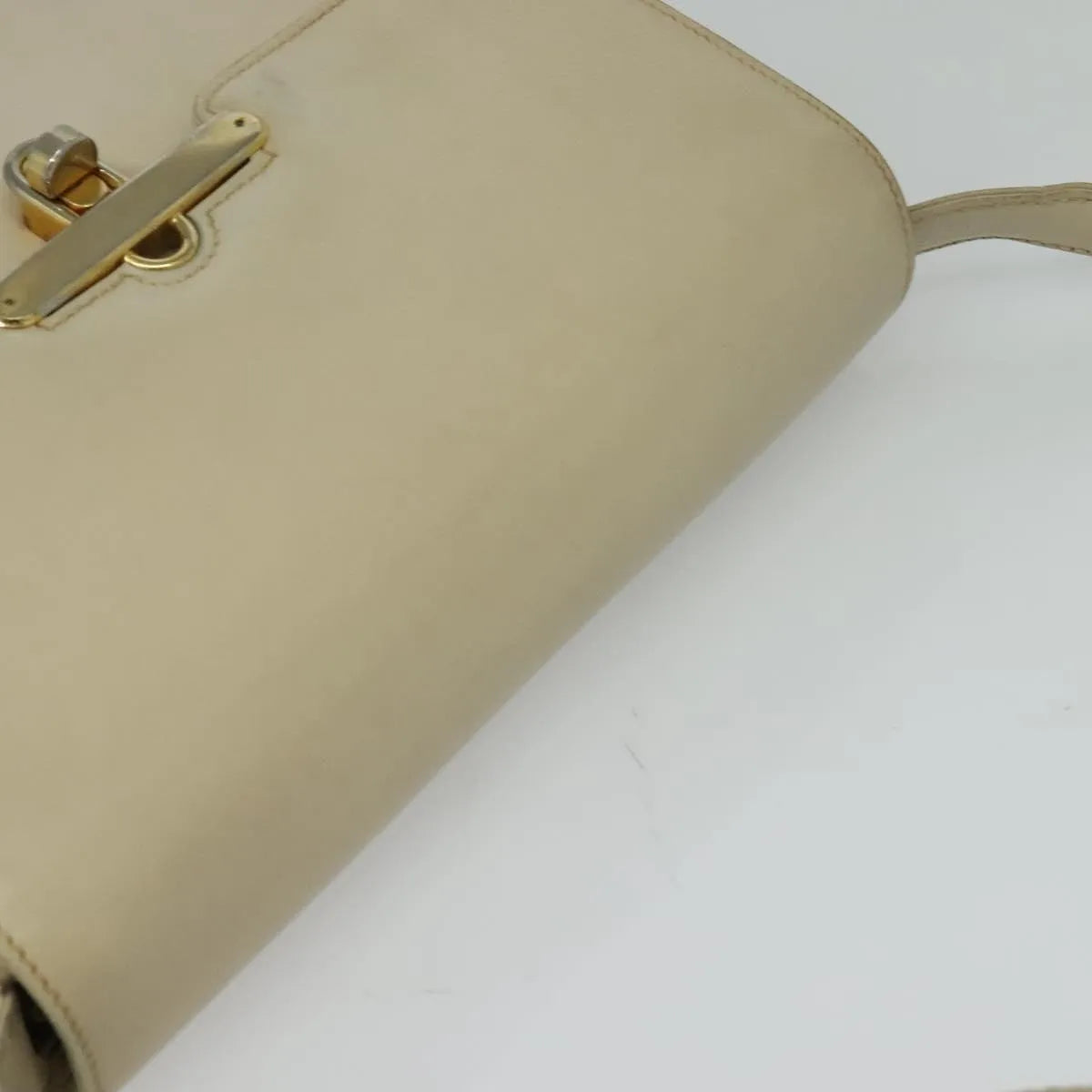 Gucci Vintage Flap Leather, Beige, Leather, Shoulder Bag