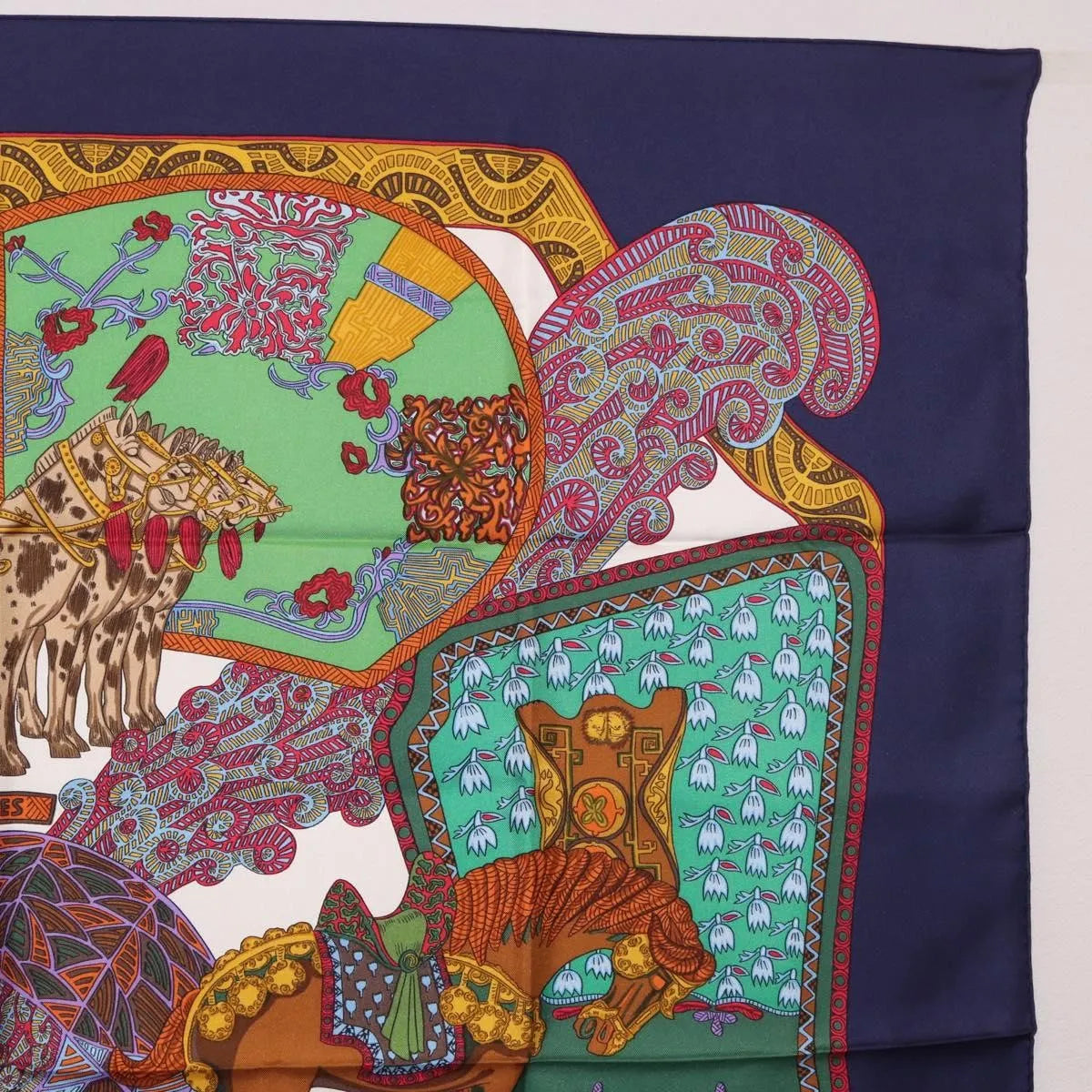 Hermes Carré 90 Silk multicolor, Navy, Silk, Scarf