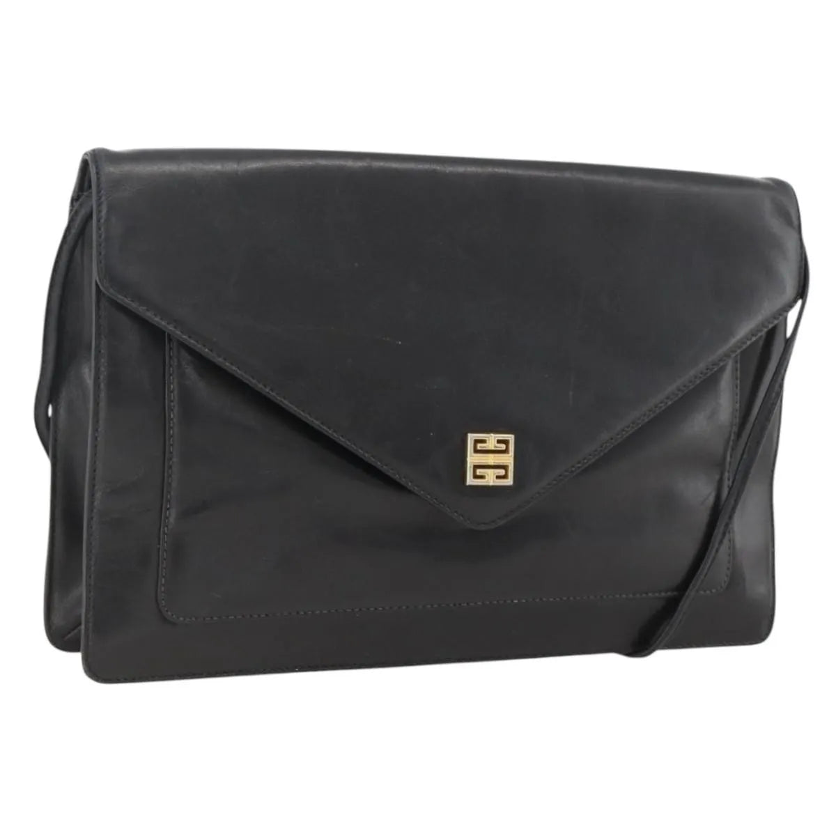 Givenchy Vintage 4G Leather, Black, Leather, Shoulder Bag