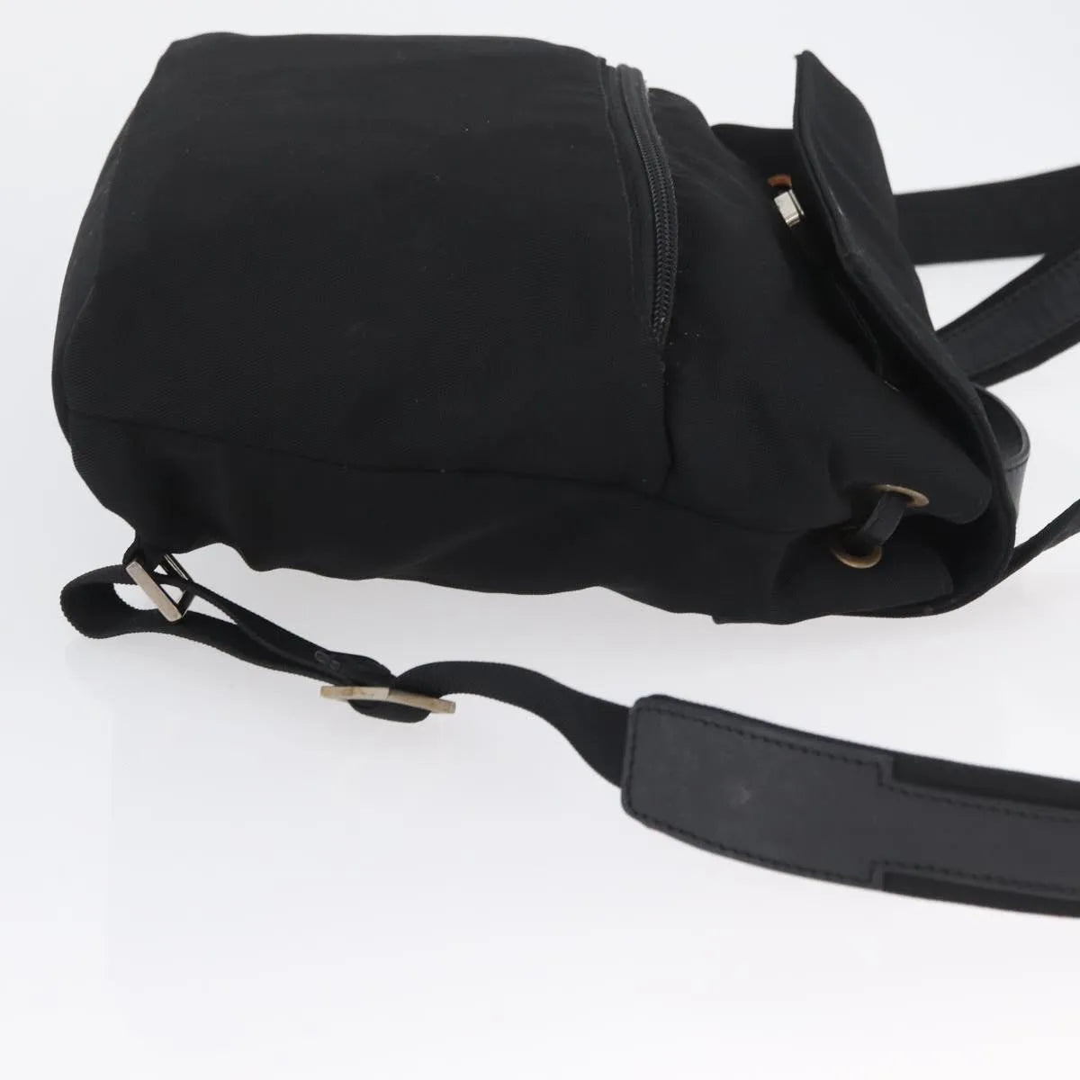 Gucci Vintage Flap Nylon, Black, Nylon, Backpack