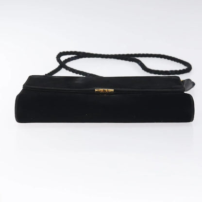 Gucci Vintage Flap Velvet, Black, Velvet, Shoulder Bag