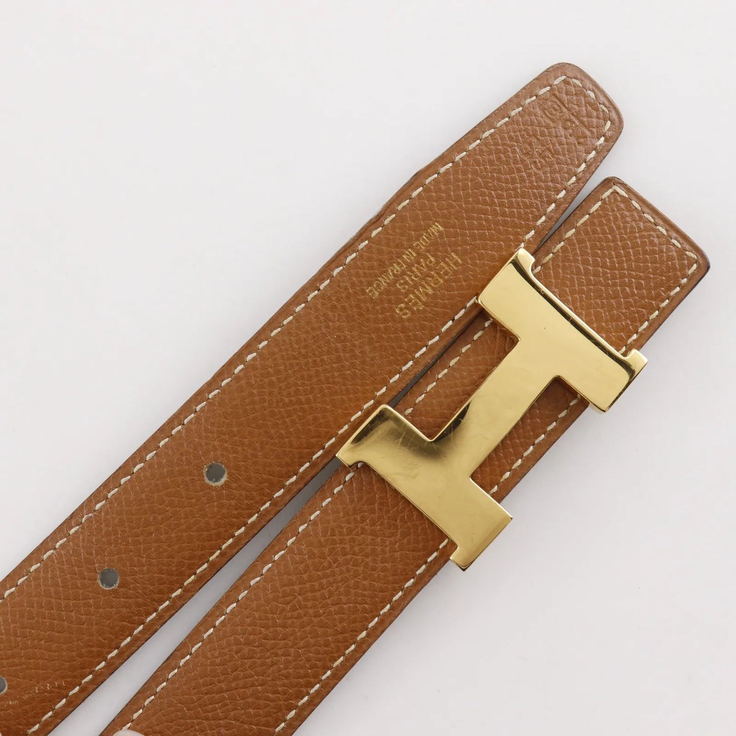 Hermes Constance Reversible Belt Leather, Brown, Leather, Belt