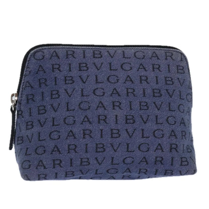 Bvlgari Pouch Canvas, Blue, Canvas, Clutch