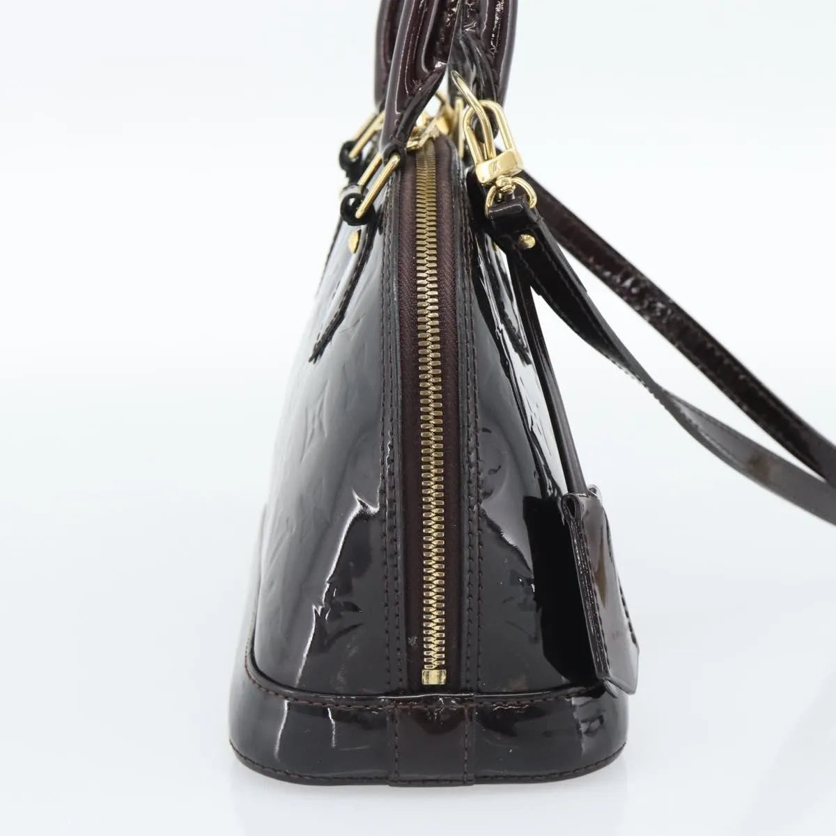 Louis Vuitton Alma Patent Leather, Brown, Patent Leather, Handbag