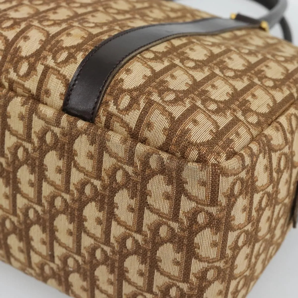 Christian Dior Vintage CD Trotter Canvas, Brown, Canvas, Handbag