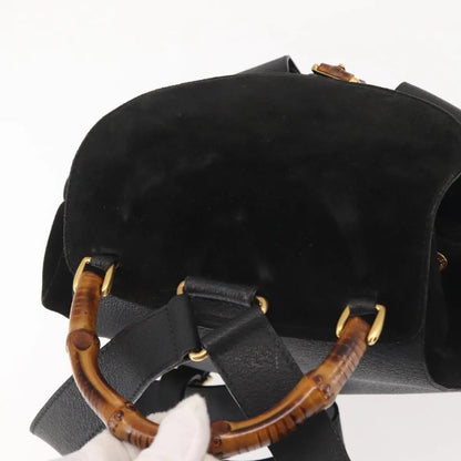 Gucci Vintage Bamboo Suede, Black, Suede, Backpack