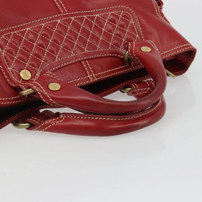 Celine Boogie Satchel Leather, Red, Leather, Handbag