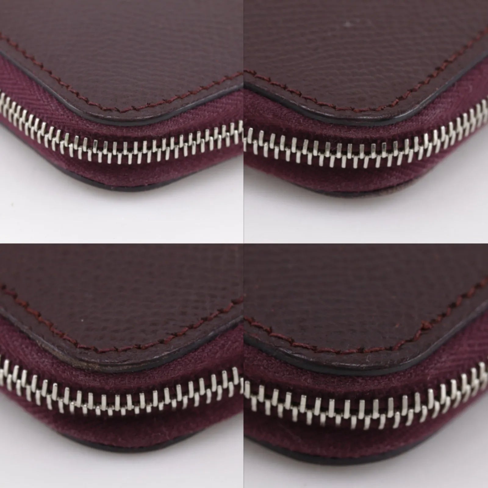 Hermes Azap Zip Around Epsom, Burgundy, Leather, Wallet