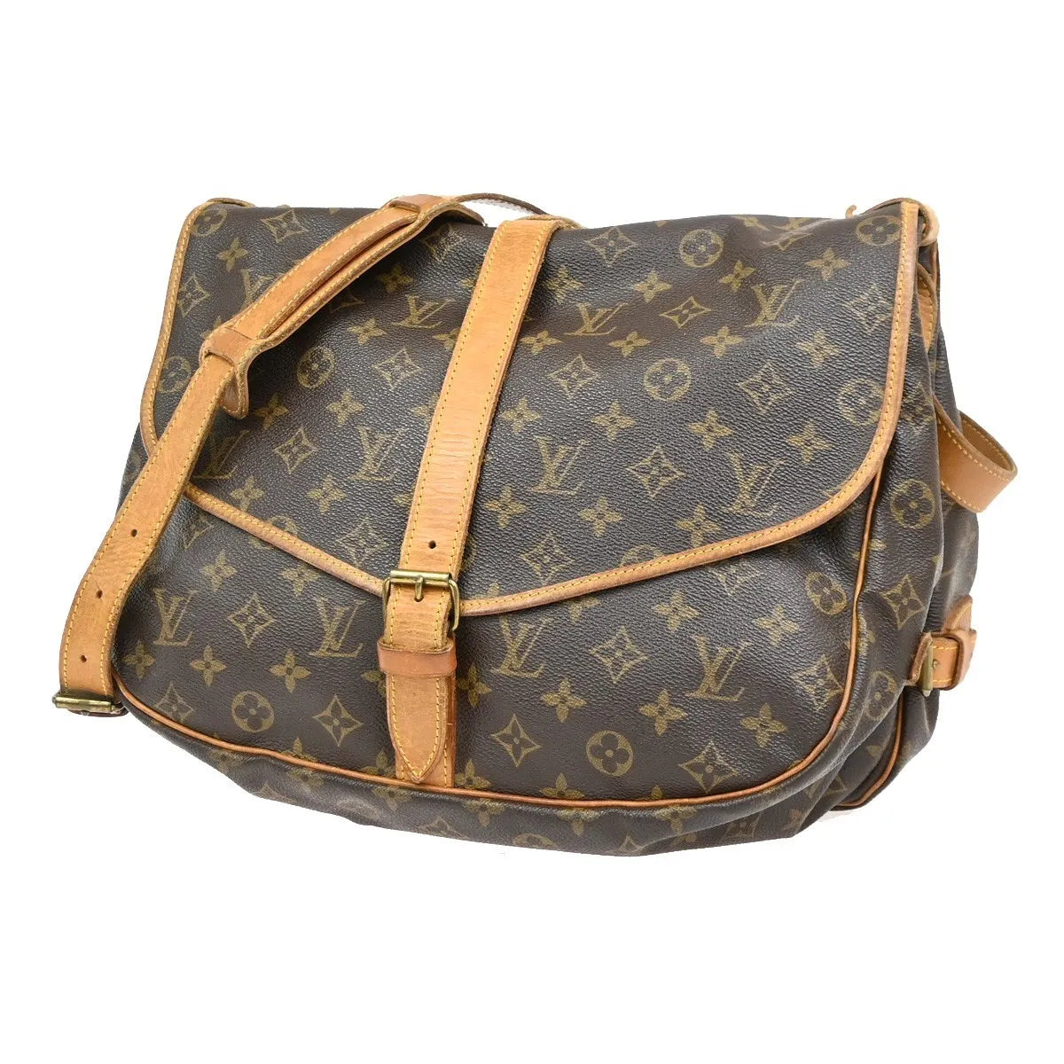 Louis Vuitton Saumur Monogram, Brown, Leather, Shoulder Bag