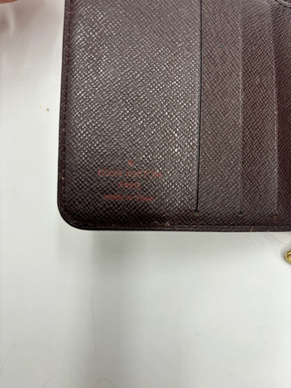 Louis Vuitton Compact Zippe Damier, Brown, Canvas, Wallet