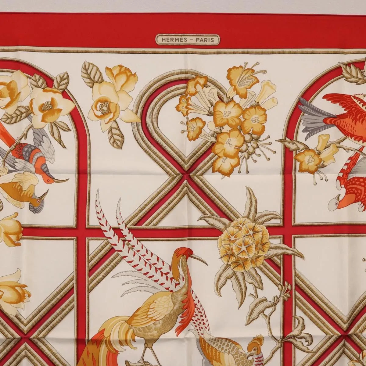 Hermes Carré 90 Silk multicolor, Red, Silk, Scarf