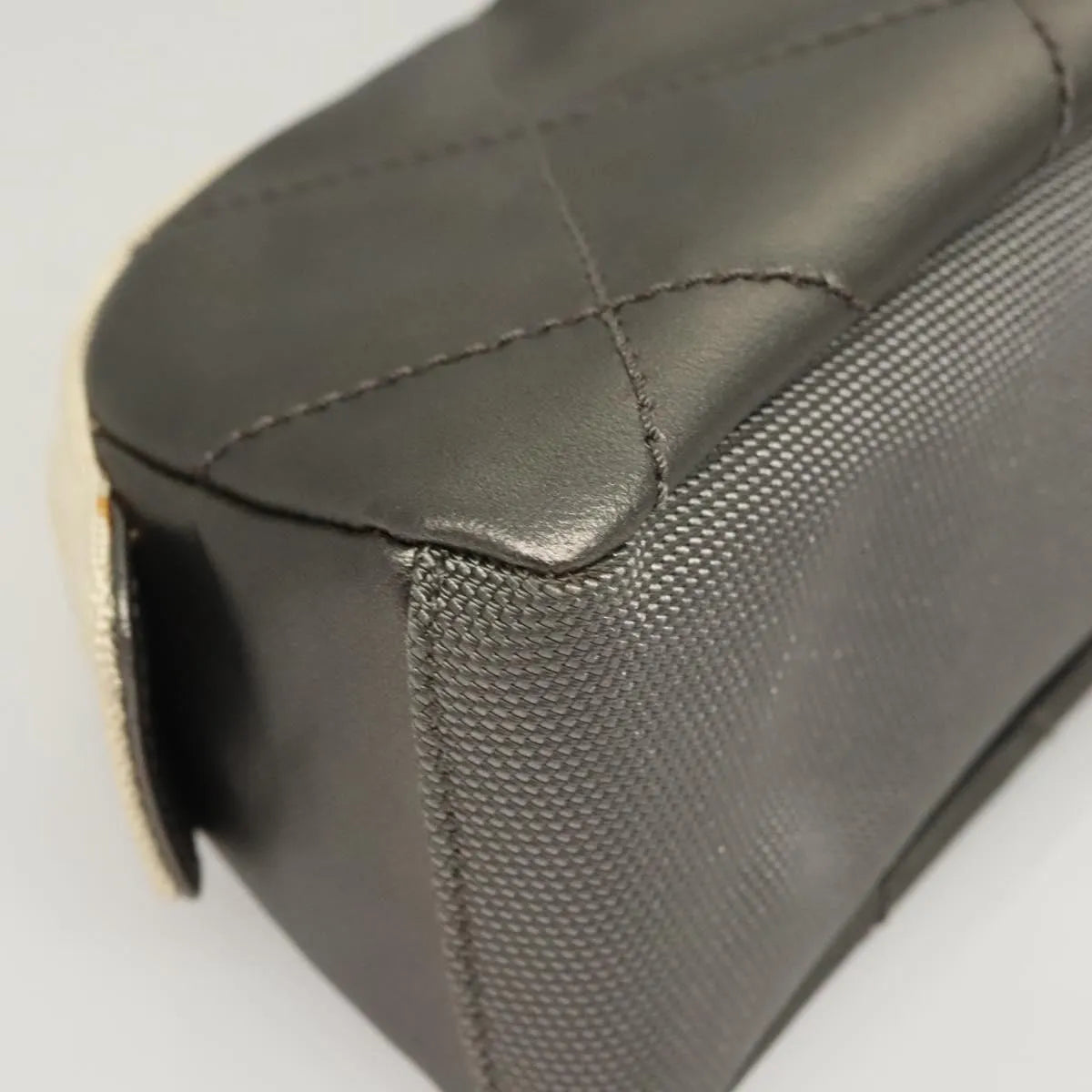 Chanel Vintage Clutch Leather, Gray, Leather, Clutch