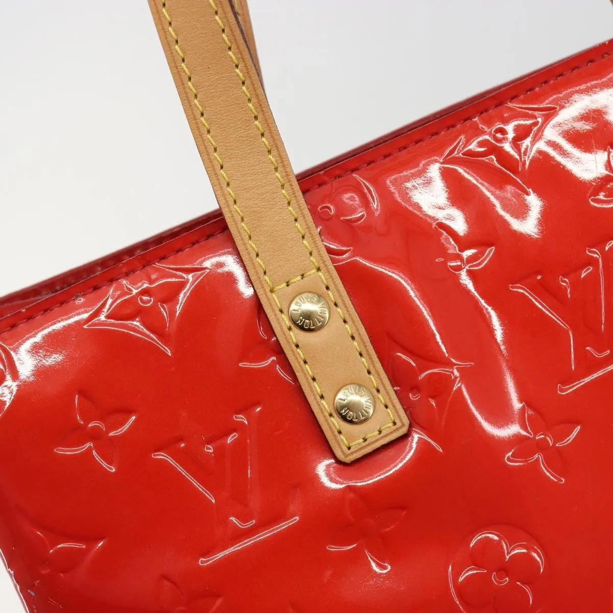 Louis Vuitton Reade Monogram Vernis, Red, Patent Leather, Handbag