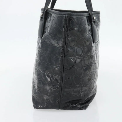 Salvatore Ferragamo Gancini Tote Patent leather, Black, Patent Leather, Tote Bag