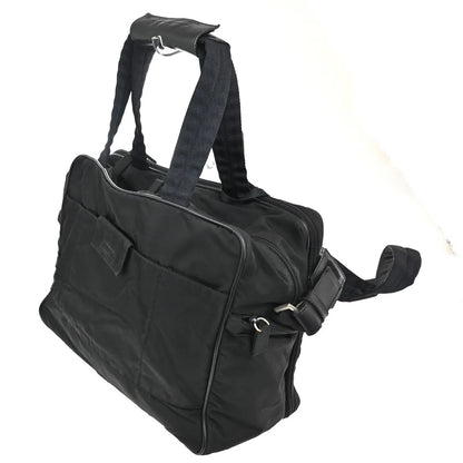 Prada Expandable Front Zip Boston Tessuto, Black, Nylon, Travel Bag