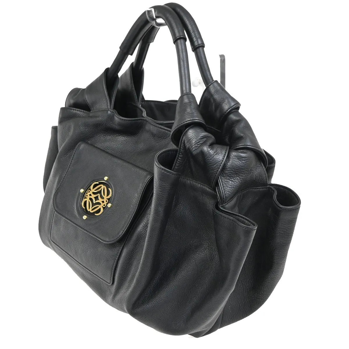 Loewe Anagram Logo Nappa Aire Hand Leather, Black, Leather, Handbag