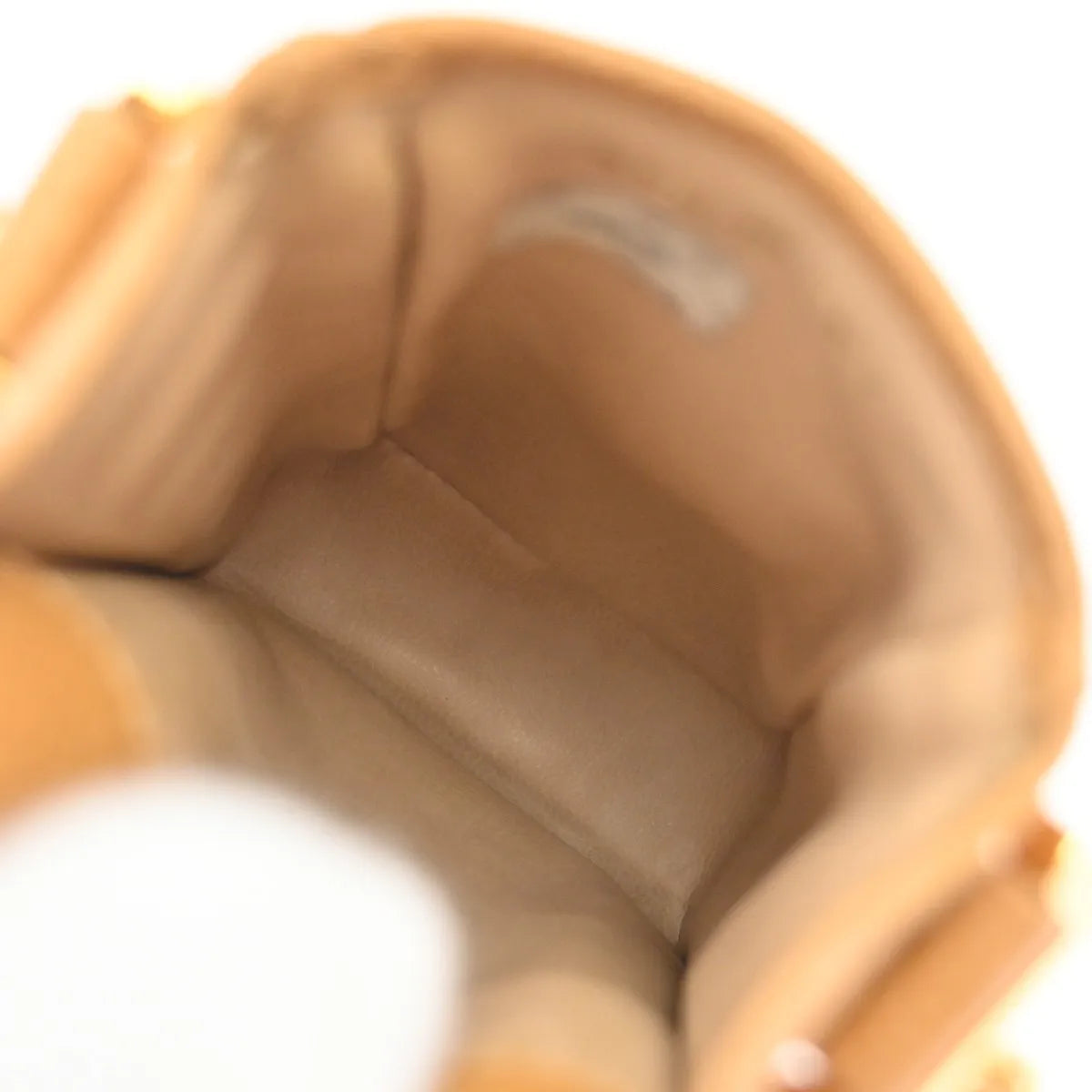 Chanel Vintage CC Phone Holder Caviar, Beige, Leather, Clutch