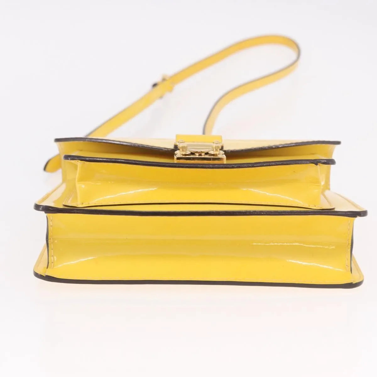 Louis Vuitton Monceau Vernis, Yellow, Patent Leather, Handbag