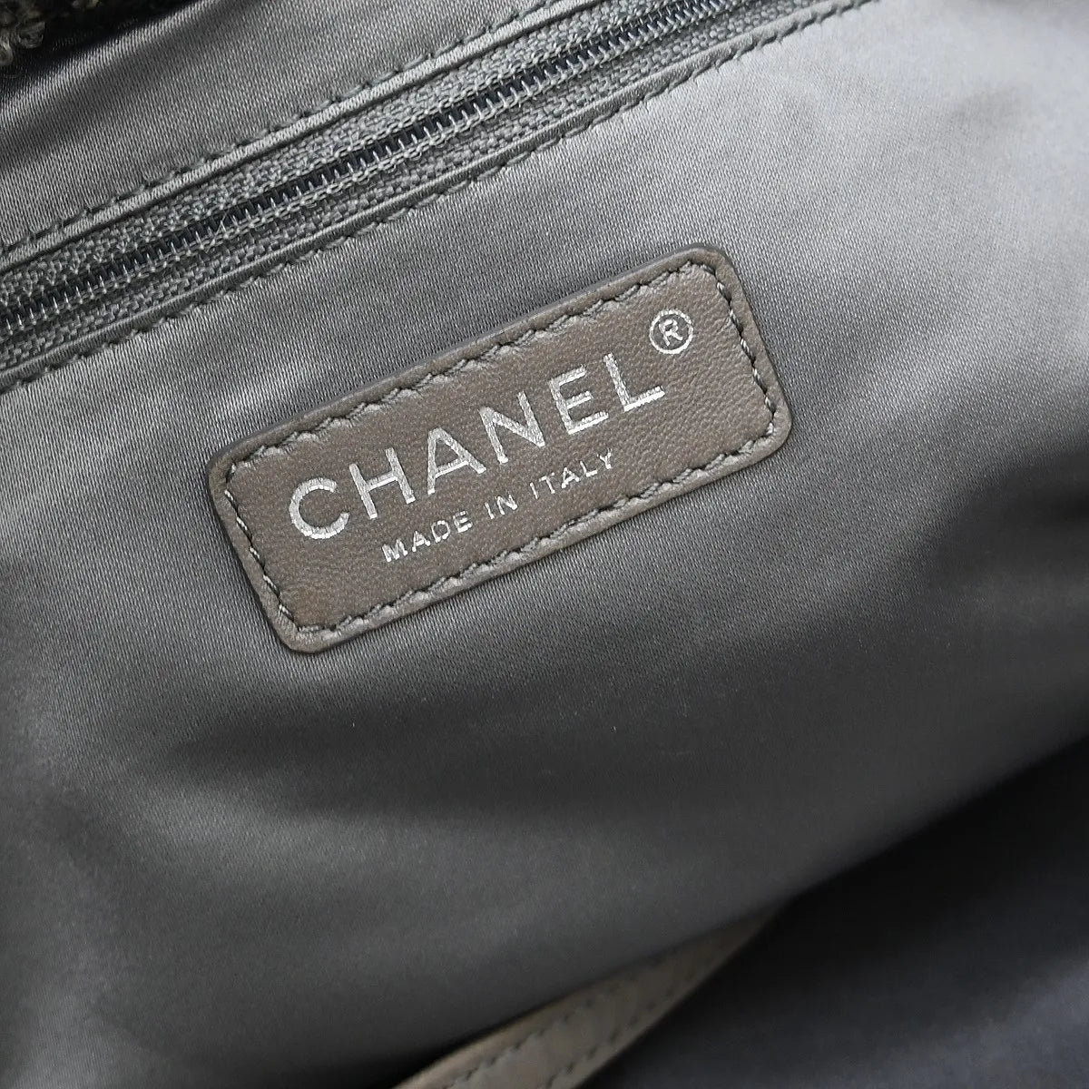 Chanel Funny Tweed Bon Bon Tote Lambskin, Burgundy, Leather, Tote Bag