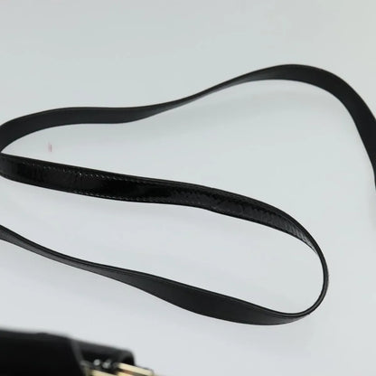 Bvlgari Chandra Flap Enamel, Black, Patent Leather, Shoulder Bag