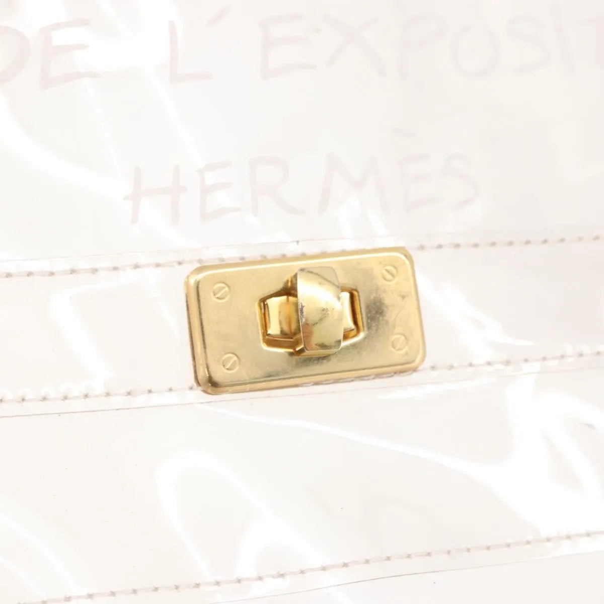 Hermes Kelly Vinyl, Clear, Plastic, Handbag