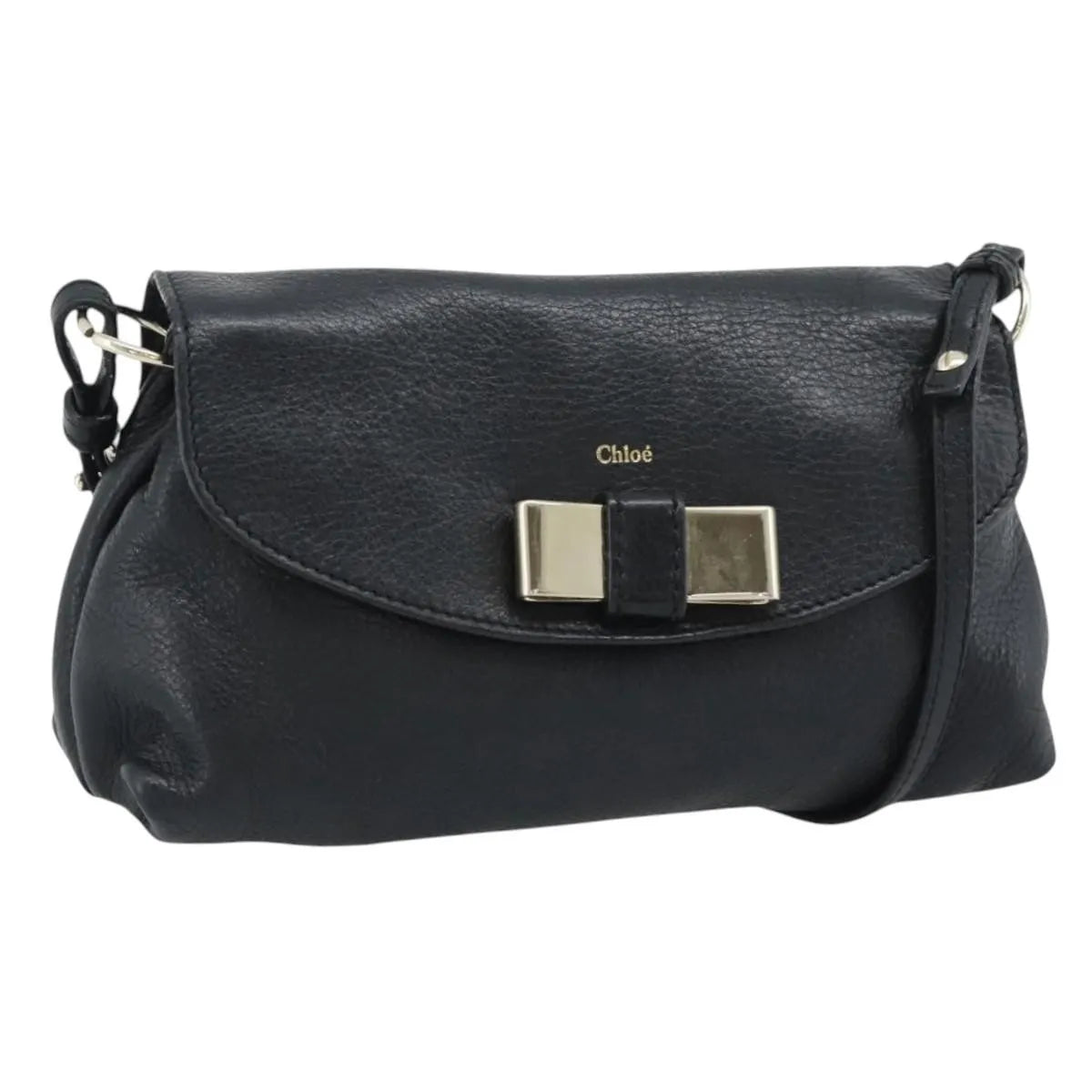 Chloe Lily Leather, Black, Leather, Shoulder Bag