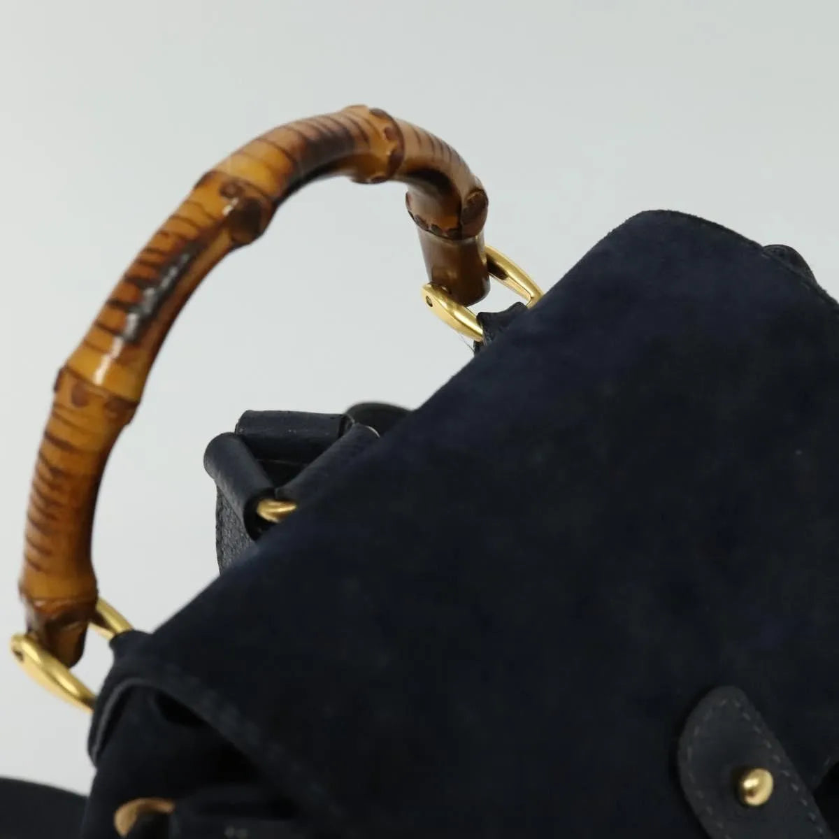 Gucci Gucci bamboo daim, Navy, Suede, Backpack
