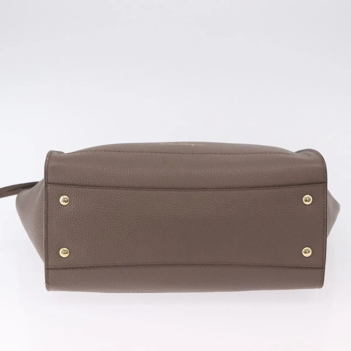 Salvatore Ferragamo Amy Tote Pebbled Leather, Beige, Leather, Tote Bag