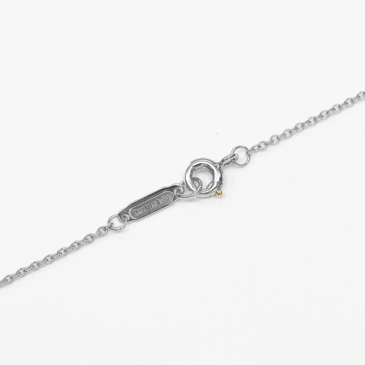 Tiffany & Co. Oval Key Pendant Platinum and Diamonds, Silver, Platinum, Necklace