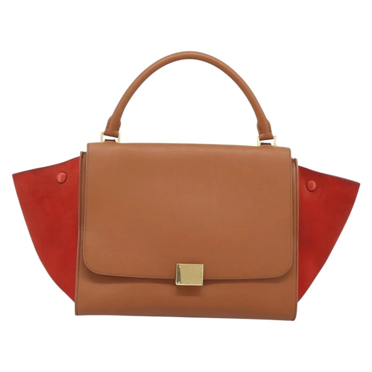 Celine Trapeze Leather with Suede, Brown, Leather, Handbag