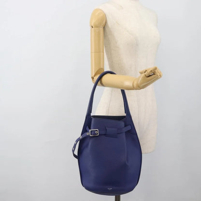 Celine Big Bag Bucket Leather, Blue, Leather, Handbag