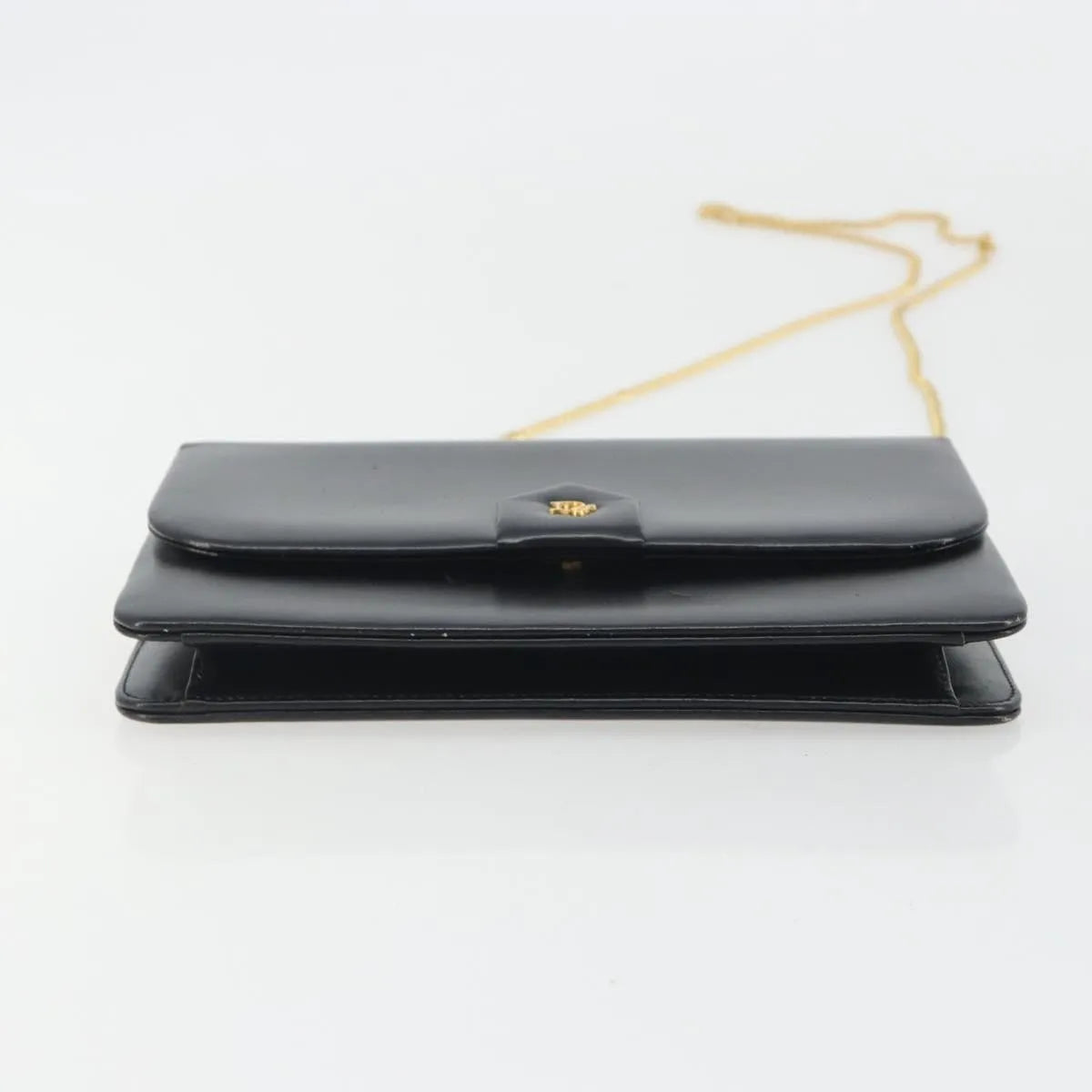 Christian Dior Vintage Clipper closure clutch with logo leather, Black, Leather, Crossbody Bag