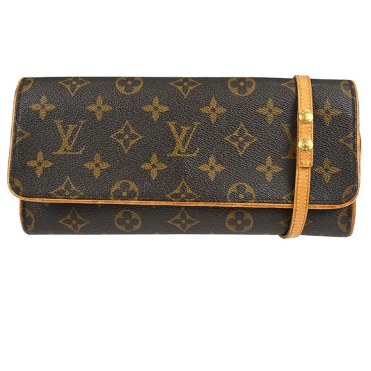 Louis Vuitton Twin GM Monogram, Brown, Canvas, Handbag