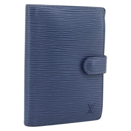 Louis Vuitton Agenda Cover Epi, Blue, Leather, Clutch