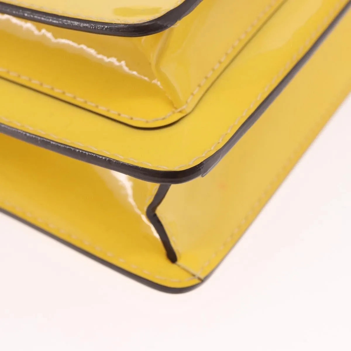 Louis Vuitton Monceau Vernis, Yellow, Patent Leather, Handbag