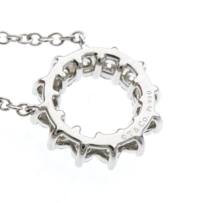 Tiffany & Co. Open Circle Pendant Platinum with Diamonds, Silver, Platinum, Necklace
